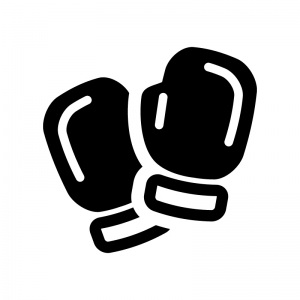 ボクシンググローブのシルエット02 無料のai Png白黒シルエットイラスト