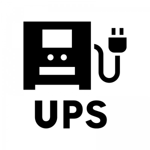 UPS（無停電電源装置）の白黒シルエットイラスト02