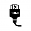 HDMIケーブルの白黒シルエットイラスト02