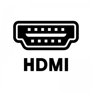 HDMIのソケットの白黒シルエットイラスト