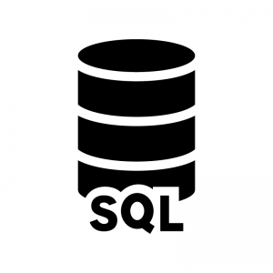SQLサーバの白黒シルエットイラスト