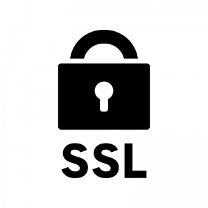 SSL通信の白黒シルエットイラスト03