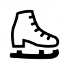 スケート靴の白黒シルエットイラスト02