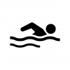 水泳・泳ぐの白黒シルエットイラスト02