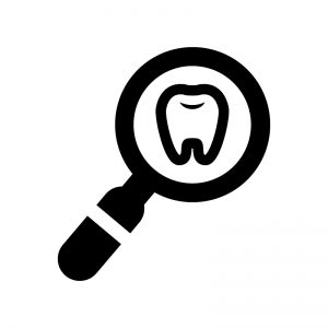 歯の検査の白黒シルエットイラスト03