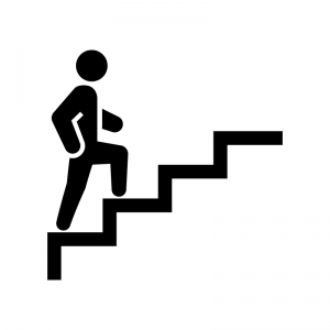 階段を上るシルエット | 無料のAi・PNG白黒シルエットイラスト