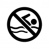 遊泳禁止の白黒シルエットイラスト