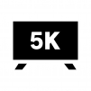 5Kテレビの白黒シルエットイラスト02