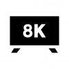 8Kテレビの白黒シルエットイラスト02