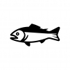 鮭の白黒シルエットイラスト02