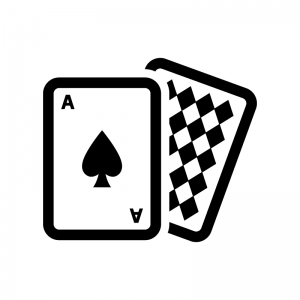 カードゲーム・トランプの白黒シルエットイラスト03