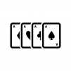 カードゲーム・トランプの白黒シルエットイラスト04