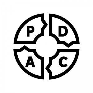 PDCAサイクルの白黒シルエットイラスト02