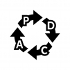 PDCAサイクルの白黒シルエットイラスト03
