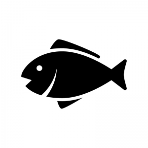 魚の白黒シルエットイラスト03