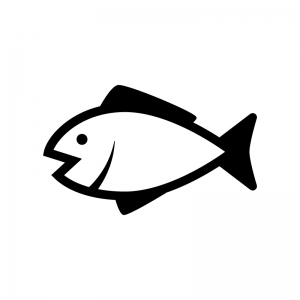 魚の白黒シルエットイラスト04