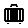 スーツケースの白黒シルエットイラスト02