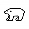 白クマの白黒シルエットイラスト02