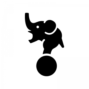 サーカスするゾウのシルエット02 無料のai Png白黒シルエットイラスト