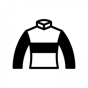 競馬の勝負服の白黒シルエットイラスト