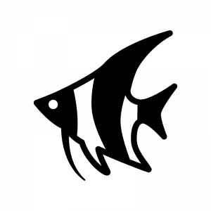 熱帯魚 エンゼルフィッシュのシルエット 無料のai Png白黒シルエットイラスト