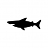 サメの白黒シルエットイラスト