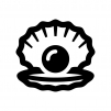 真珠貝・パールの指輪の白黒シルエットイラスト02