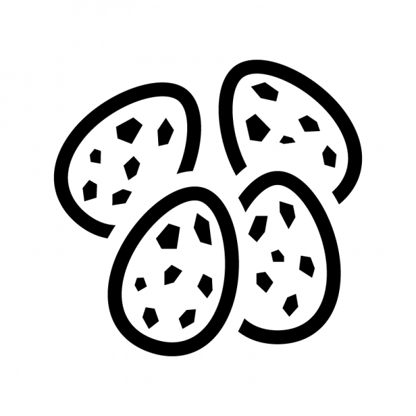 うずらの卵のシルエット02 | 無料のAi・PNG白黒シルエットイラスト