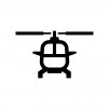 ヘリコプター（正面）の白黒シルエットイラスト02
