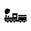 蒸気機関車の白黒シルエットイラスト02