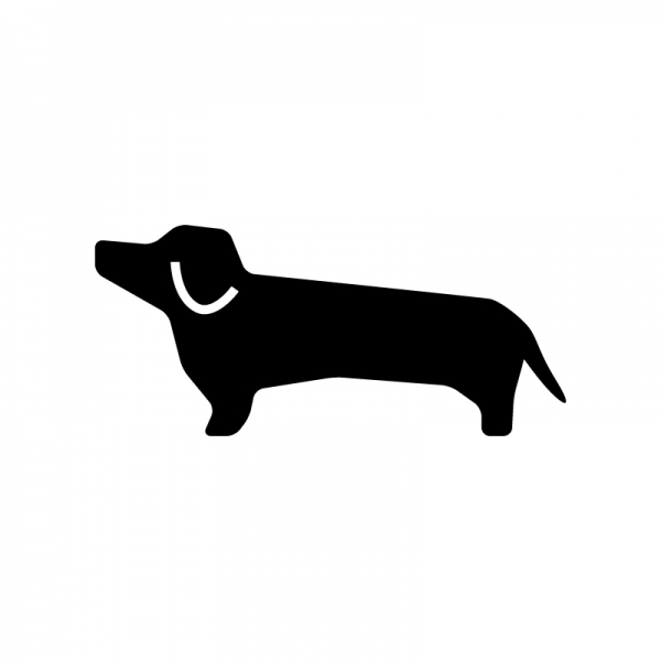 犬・ダックスフントのシルエット02 | 無料のAi・PNG白黒