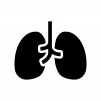 肺の白黒シルエットイラスト03