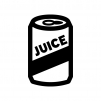 缶ジュースの白黒シルエットイラスト02