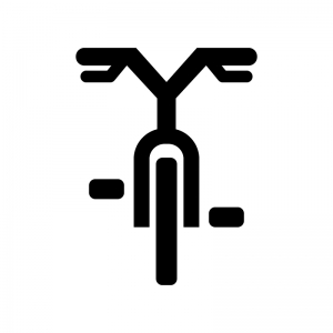自転車（正面）の白黒シルエットイラスト