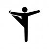体操競技・床運動の白黒シルエットイラスト