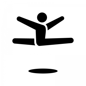 体操競技・床運動の白黒シルエットイラスト02