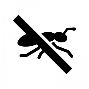 蟻の駆除の白黒シルエットイラスト