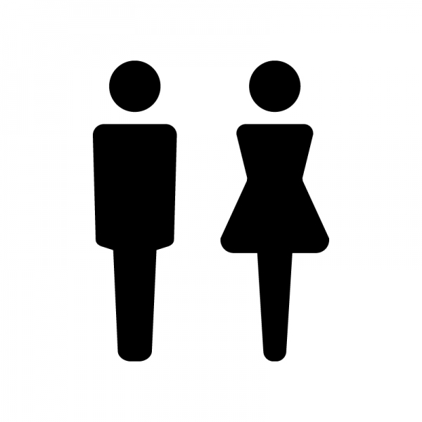 トイレマークのシルエット02 | 無料のAi・PNG白黒シルエットイラスト