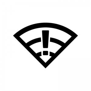 Wi-Fiのエラーの白黒シルエットイラスト02