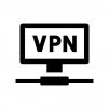 VPNの白黒シルエットイラスト