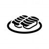 トロ・サーモンの握り寿司の白黒シルエットイラスト03