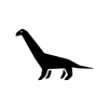 恐竜の白黒シルエットイラスト