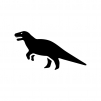 恐竜の白黒シルエットイラスト02