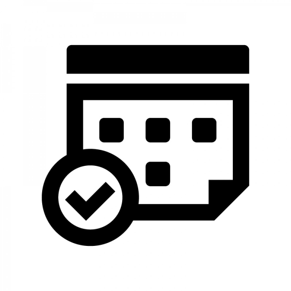 スケジュール確認のシルエット02 | 無料のAi・PNG白黒シルエットイラスト