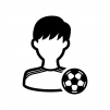 サッカー選手の白黒シルエットイラスト02