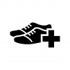 靴のメンテナンス・修理の白黒シルエットイラスト