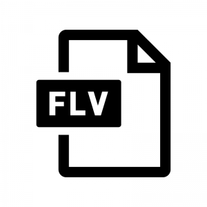 FLVファイルの白黒シルエットイラスト