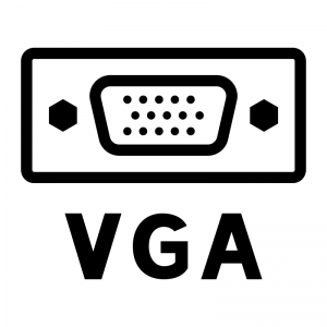 VGA端子（アナログRGB端子）のシルエットイラスト04