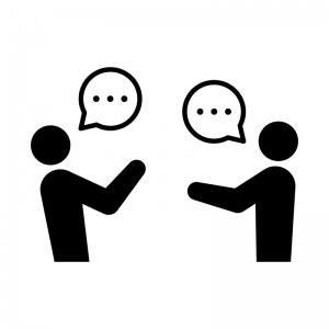 対話・会話の白黒シルエット | 無料のAi・PNG白黒シルエットイラスト