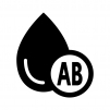ＡB型の血液型の白黒シルエットイラスト02